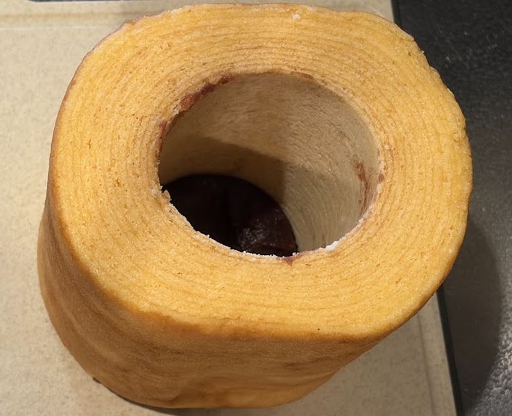 誕生日のバームクーヘンのあんこ蓋