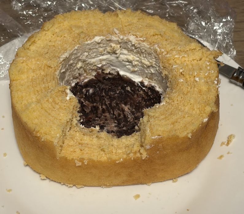 誕生日バームクーヘンケーキのあんこ底蓋