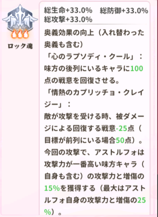 少女ウォーズのUR閃アストルフォ火炎レベル3