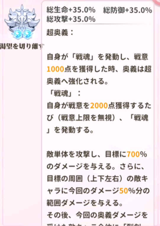 少女ウォーズの董卓閃超進化レベル2