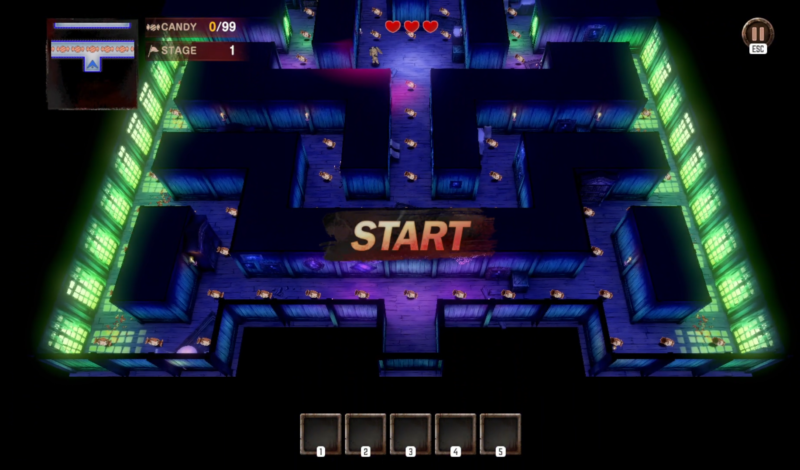 ブラウンダスト2のミニゲームマンションランナウェイ画面