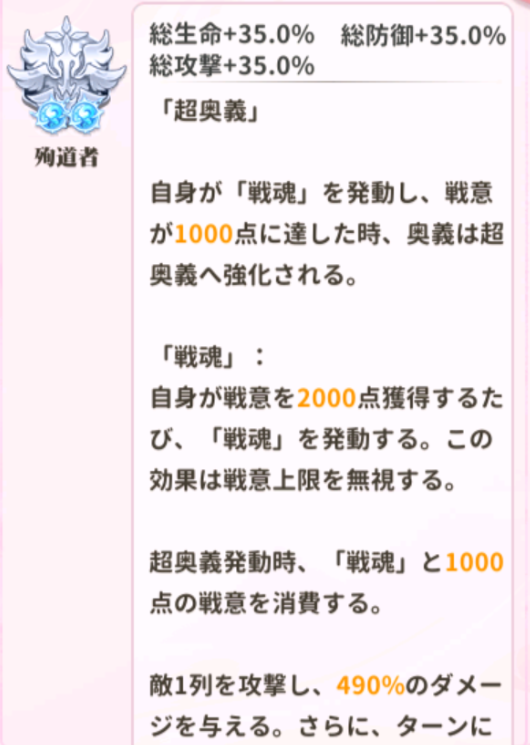 少女ウォーズのローランの閃超進化レベル2